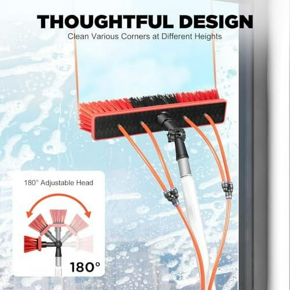 24.3FT Solar Panel Cleaner Window Washing Kit with Extension Pole Water Fed Brush Water Fed Pole for Window Cleaning Kit Washing Tool