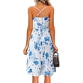 thumbnail image 2 of VISgogo Vestido sin mangas de verano para mujer, estampado de flores/leopardo para adultos, cuello en V, correa de espagueti cruzada, una pieza con bolsillos VISgogo  moda, 2 of 6