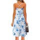 thumbnail image 2 of VISgogo Vestido sin mangas de verano para mujer, estampado de flores/leopardo para adultos, cuello en V, correa de espagueti cruzada, una pieza con bolsillos VISgogo  moda, 2 of 6