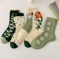 thumbnail image 2 of Zhengup Women's 5 Pairs Flower Coquettish Ruffle Socks Cottagecore Fairycore Ankle Socks Preppy Aesthetic Retro Crew Socks, 2 of 7