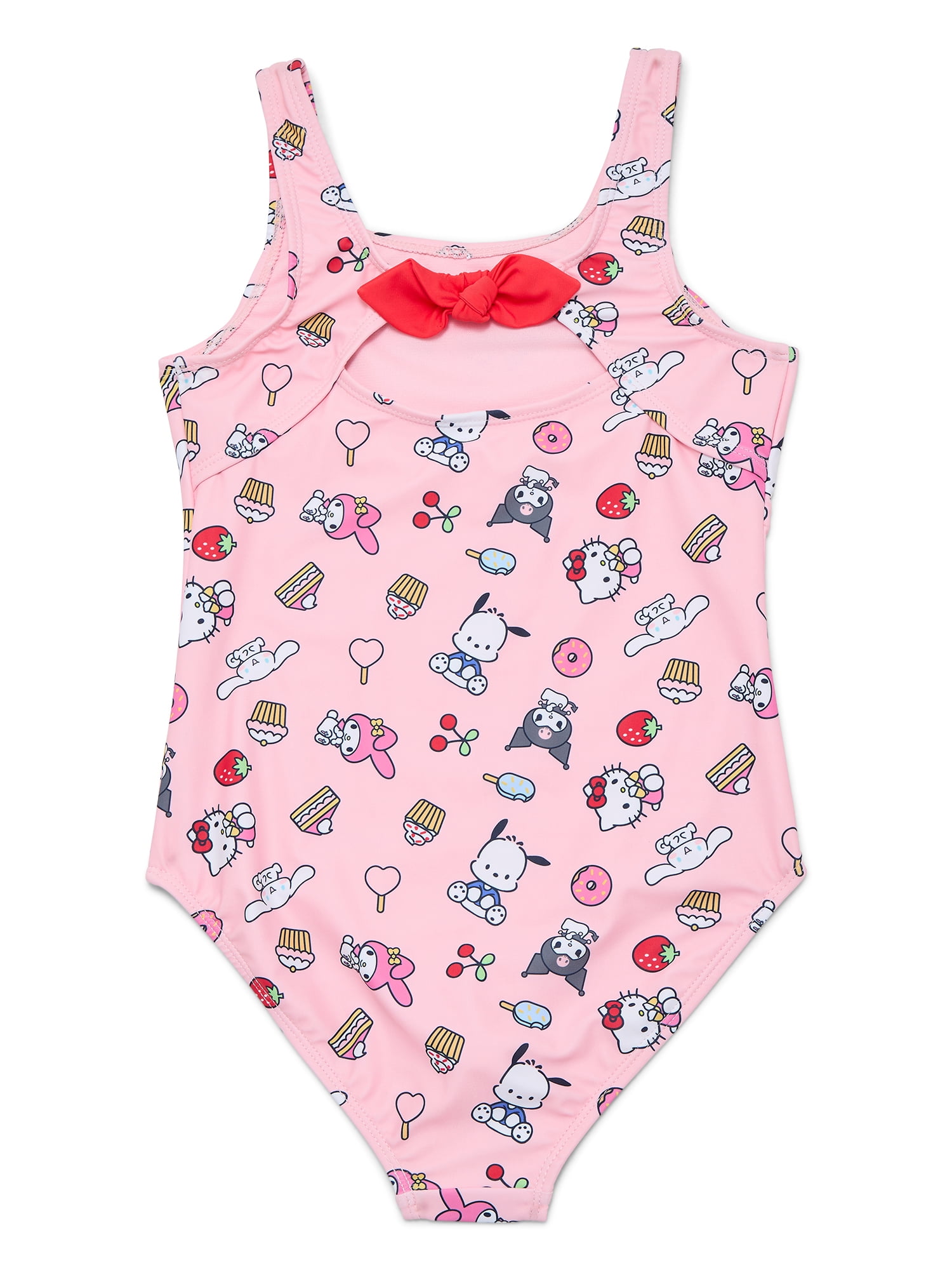 Wonder Nation Girls Hello Kitty Character One Piece Swimsuit, Sizes 4-12
