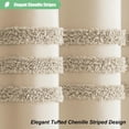 thumbnail image 2 of Cortina de ducha Dynamene, tela larga, 180 x 200 cm, color beige, con ganchos, 2 of 7