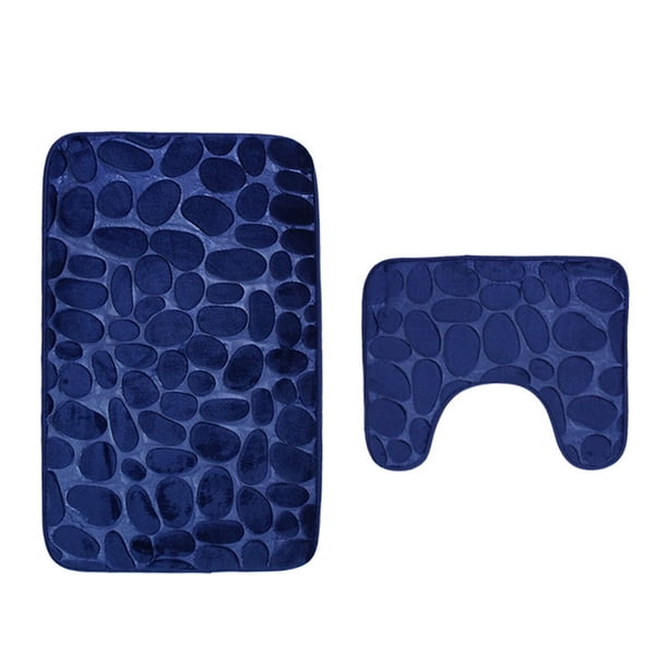 Injueey Alfombrilla de franela para puerta de baño, 2 uds., adoquín, antideslizante, para baño, antideslizante, absorbente, lavable Decoración del hogar Armada Injueey JJ21304-05