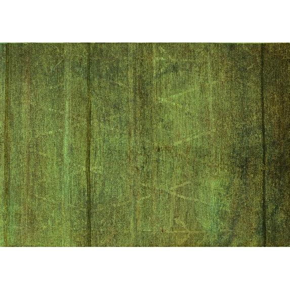 Ahgly Company Indoor Rectangle Oriental Green Industrial Area Rugs, 7' x 10'