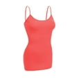 thumbnail image 4 of Essential Basic Women's Basic Casual Long Camisole Adjustable Strap Cami Layering Top, Large, Coral, 4 of 5
