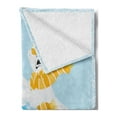 thumbnail image 2 of Bear Soft Flannel Fleece Throw Blanket, Christmas Time at North Pole Theme 3 Funny Characters Scarves and Trumpet, Cozy Plush for Indoor and Outdoor Use, 60" x 80", Multicolor, by Ambesonne, 2 of 5
