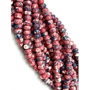 Natural Rain Jasper Beads / Faceted Rondelle Shape Beads / Healing Energy Stone Beads / 8mm 2 Strand Gemstone Beads For DIY Jewelry Making