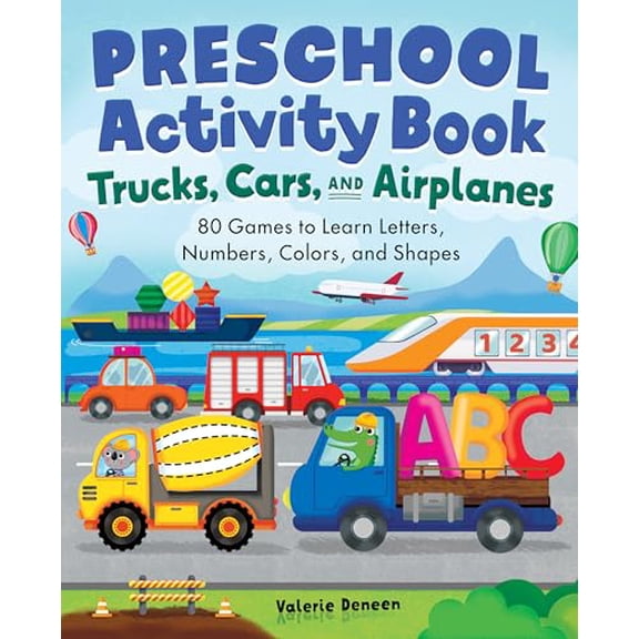 Pre-Owned Preschool Activity Book Trucks, Cars, and Airplanes: 80 Games to Learn Letters, Numbers, Colors, and Shapes (Paperback) 1638073546 9781638073543