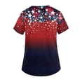 thumbnail image 5 of Iaqnaocc Patriotic Scrubs for Women 4th of July American Flag Stars Nurse Uniforms Fashion V-Neck Side Slits Scrub Tops Independence Day Short Sleeve Nursing Scrubs with Pockets Navy 5XL, 5 of 5