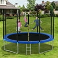 thumbnail image 6 of Gymax 14FT Replacement Trampoline Safety Enclosure Net w/ Zipper & Buckle for 8 Poles, 6 of 10