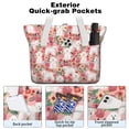 thumbnail image 2 of Tote Bag for Women - Bichon Frise Dog and Flower Shoulder Bag - Large Utility Work Duffle Bag with Zipper Handbag for Travel, Work, Sprots, 2 of 5