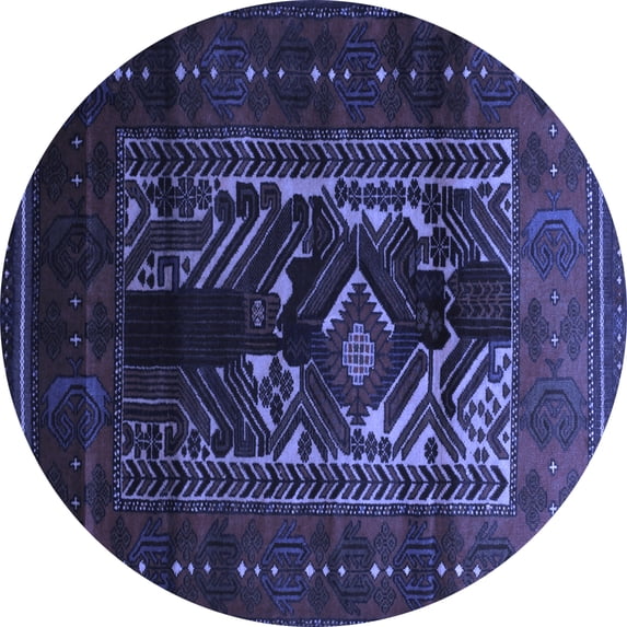 Ahgly Company Indoor Round Persian Blue Traditional Area Rugs, 6' Round
