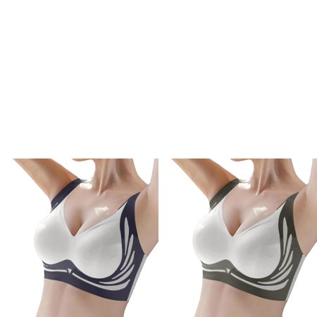 Wijhcboe 2 Pack Women s Women Bra Set And Underwear plus Wireless Bra With Seamless Pack of Bras Smooth Comfort Wirefree T Women s Bra Shirt Womens Bras Push up Padded Women s Sports Bras