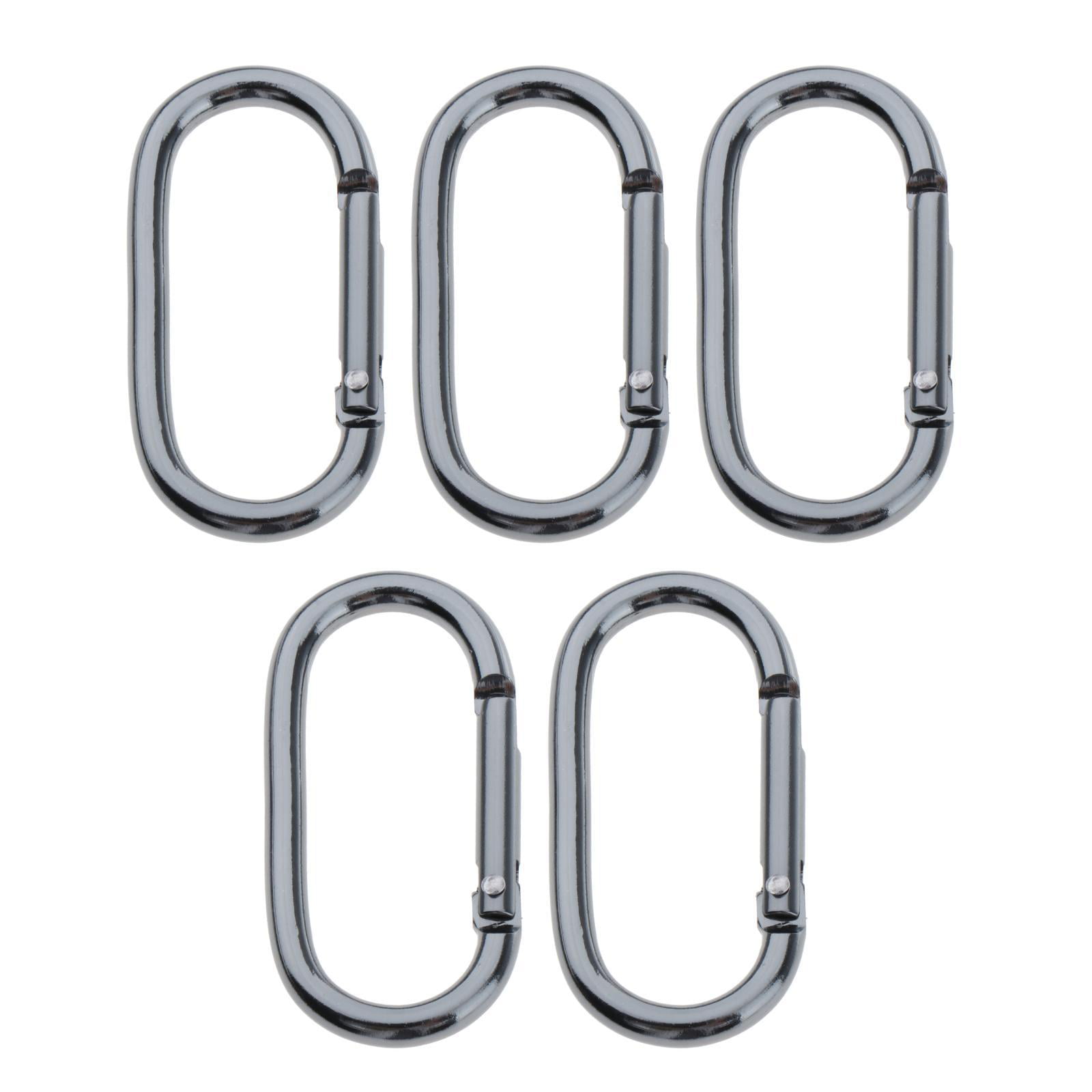 5x Aluminum Carabiner D-Ring Key Chain Clip Karabiner Camping Keyring Snap Hook 