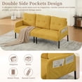 thumbnail image 5 of Modern Corduroy Loveseat Sofa, Oversized Double-Seater Couch with Side Pockets, Plush High-Density Foam, Ergonomic Living Room, Bedroom, Apartment Seating, Mustard Yellow, 5 of 9