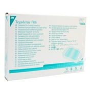3M Tegaderm 1626W Transparent Film Dressing 4" x 4 3/4" - Best for Wound Care, Minor Burns, IV Sites, Ulcers, Scrapes First Aid Sterile, Waterproof, Breathable & Non-Allergic Bandage - Pack of 50
