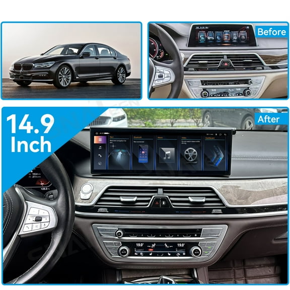 SNATEEN 14.9 inch Car Stereo for BMW 7 Series 2016-2018 Android 13 Car Radio Multimedia GPS Navigation Wireless Carplay