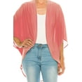 thumbnail image 6 of Women's Loose Fit 3/4 Sleeves Kimono Style Cover Up Solid Cardigan Pack of 2, 6 of 7