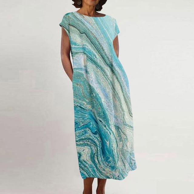 Fankiway Robe pour les Femmes, 2023 Été Coton Lin Boho Casual Mode Robe Sans Manches Vêtements de Vacances Robes Sans Manches pour les Femmes Grande Taille