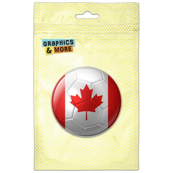Canada Flag Soccer Ball Futbol Football Pinback Button Pin Badge