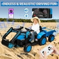 thumbnail image 6 of Telyswee 12V 3 in 1 Kids Ride on Excavator & Tractor with Detachable Trailer, Kids Electric Vehicles with Remote Control, Digger, LED Lights, Music, Ride on Car Toy for 3-8 Years Old Kids, 6 of 6