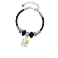 thumbnail image 2 of Delight Jewelry Silvertone Love with Yellow Paw Granddaughter Celtic Knot Leather Bead Bracelet, 7"+2" Extender, 2 of 4