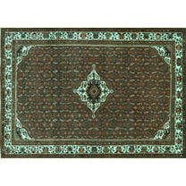Ahgly Company Indoor Rectangle Persian Turquoise Blue Traditional Area Rugs, 5' x 7'