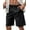 Black, variant on Mens Linen Slim Fit Drawstring Casual Shorts Beach Party Jogger Running