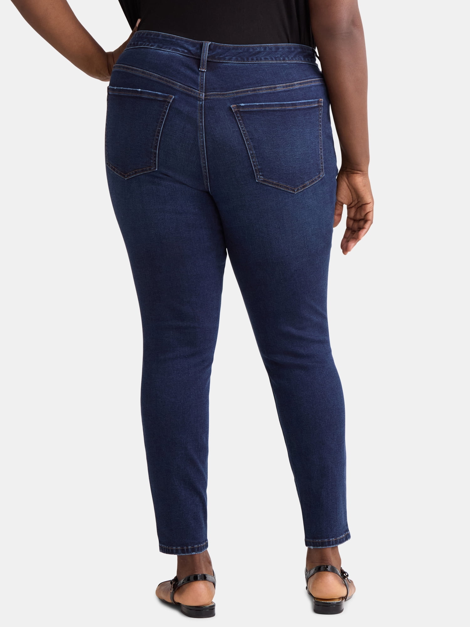 Terra & Sky Women's Plus Size Skinny Straight Jeans, Sizes 14W-34W