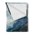 thumbnail image 2 of Landscape Soft Flannel Fleece Throw Blanket, Alpine Lake with Dramatic Sky Forest and Mountains Journey Art, Cozy Plush for Indoor and Outdoor Use, 70" x 90", Blue Green Grey, by Ambesonne, 2 of 5