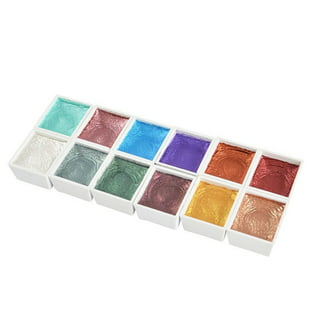 6/12Colors Shimmer Solid Watercolor Paints Set Glitter Pearlescent Nail  Paint Pigment Metallic Glitter Acuarela School