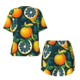 thumbnail image 2 of Sigee Fresh Orange for Sleepwear Casual Pjs with Pockets Women's Pajamas Sets Shorts 2 Piece Short Sleeve Lounge Sets XX-Large, 2 of 9