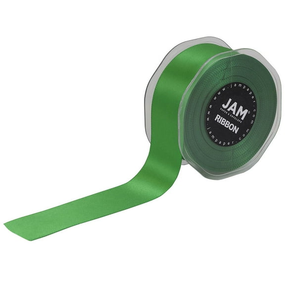 JAM Double Faced Satin Ribbon, 1.5 In x 25 Yds, 1/Pack, Emerald Green