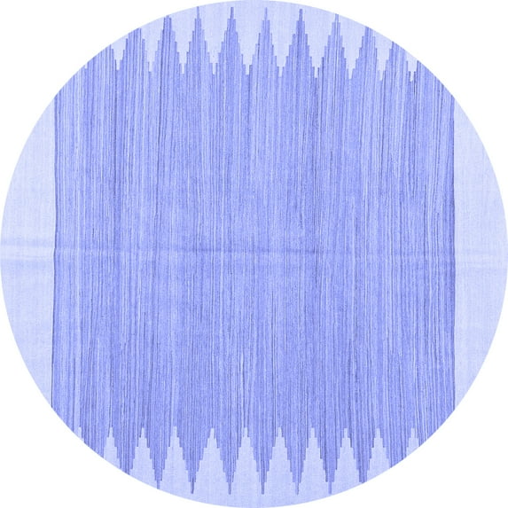 Ahgly Company Indoor Round Solid Blue Modern Area Rugs, 8' Round