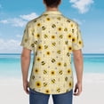 thumbnail image 4 of Susaid Sunflowers Bee Print Short Sleeve Shirts Button Down Casual Shirts Summer Beach Aloha Button Down Short Sleeve for Men ,Small, 4 of 7