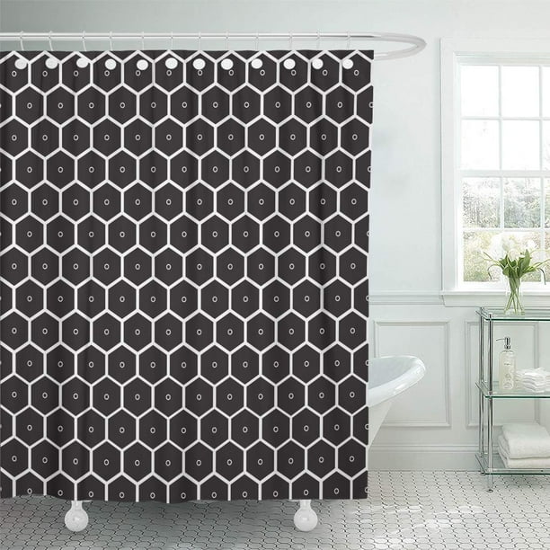 KSADK Cell Abstract Minimalistic Black and White Pattern Hexagon