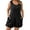 Black, variant on Plus Size Jumpsuits for Women Crewneck Sleeveless Casual Rompers Solid Color Short Overalls with Pockets