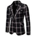 thumbnail image 4 of Siilsaa Mens Dress Suits Linen Cotton Casual Suits Blazer Jackets Lightweight Sports Coats Black,L, 4 of 4