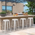 thumbnail image 7 of VINEEGO 30 Inches Metal Bar Stools for Counter Height Indoor-Outdoor Modern Stackable Industrial Stools Set of 4 (Distressed White), 7 of 7