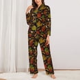 thumbnail image 2 of Fotbe Vintage Autumn Plants Butterfly Pattern Long Sleeve Pajama Set for Women,Sleepwear Set,2-piece Loungewear Set,Soft PJs Comfy Nightwear with Pockets -Medium, 2 of 7