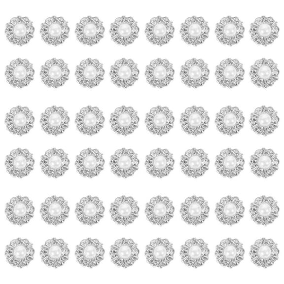 KALLORY 50Pcs DIY Shirt Buttons Alloy Rhinestone Clothing Buttons Vintage Sewing Buttons