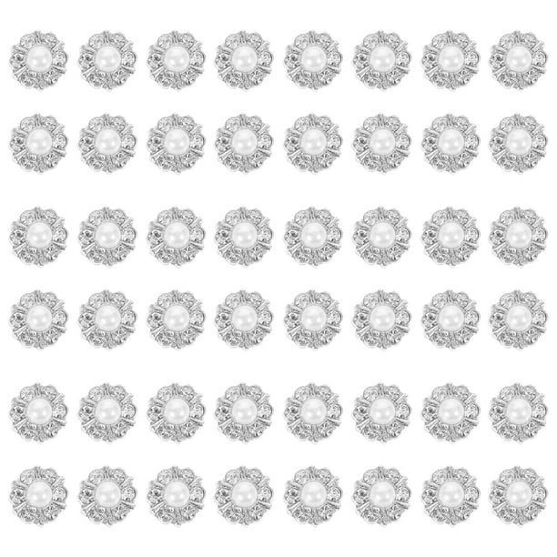 50 piezas Botones de perla hechos a mano Botones de perla decorativa Decoraciones para el cabello de bricolaje Decors de vestidos de novia