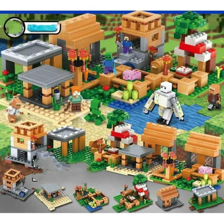 Building blocks Toys Minecraft Mechanism Cave Elevating Version i Minecraft Brick Construction Toy Castle and Farm Building Set Great Gift for Minecraft Players Aged 8 and up 680 Pieces Walmart