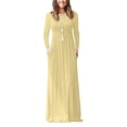 thumbnail image 2 of Leutsin Robe Longue Maxi pour Femmes à Manches Longues, Aguichant, Grande Taille, Ample, Unie, avec Poches, 2 of 6
