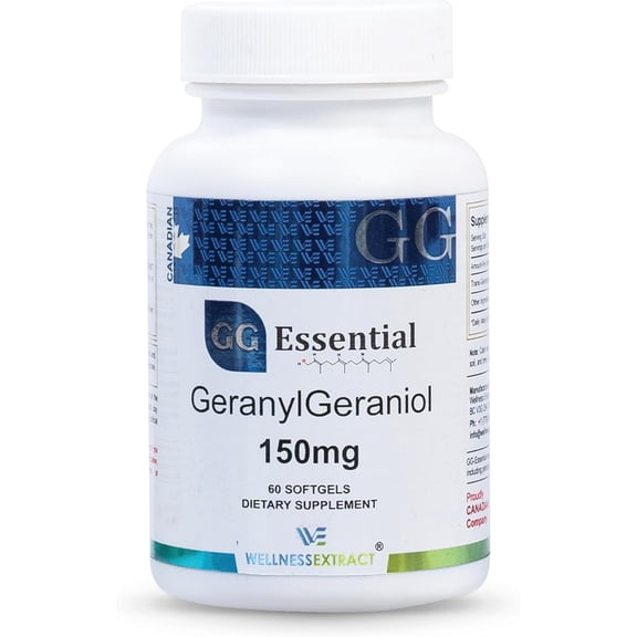 WELLNESS EXTRACT Geranylgeraniol GG 150mg, Annatto Derived Supplement for CoQ10 Support, Cellular Energy & Muscle Health, Non-GMO, Gluten Free, 60 Softgels