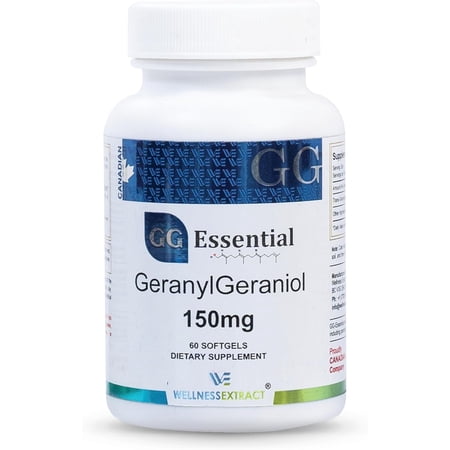 WELLNESS EXTRACT Geranylgeraniol GG 150mg, Annatto Derived Supplement for CoQ10 Support, Cellular Energy & Muscle Health, Non-GMO, Gluten Free, 60 Softgels