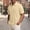 Beige, variant on Chest-Pocket Collar Waffle Short-Sleeve Collared, Soft Pique Fabric for Weekend Mall Shopping White S
