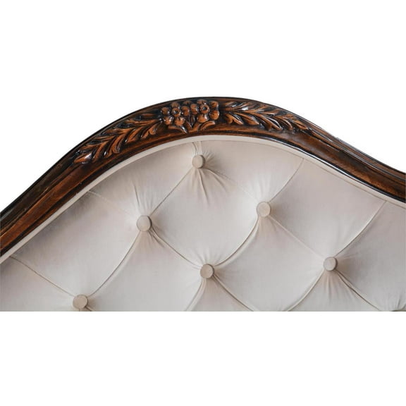 Luxurious Hand-Carved French Settee with Velvet Upholstery