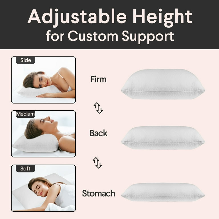 FAUNNA Shredded Memory Foam Pillow Adjustable, 100% Pure Cotton