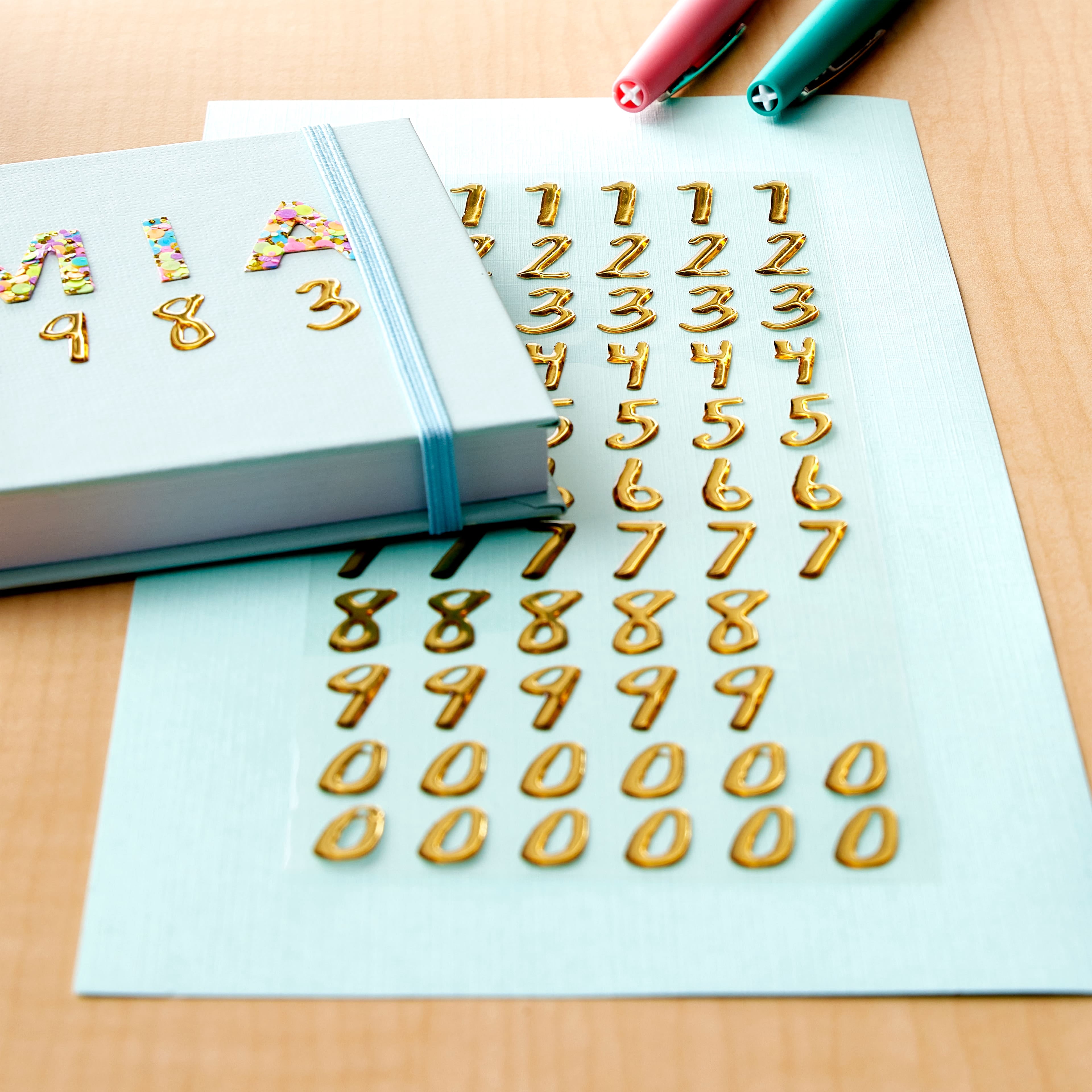 Recollections Gold Foil Number Stickers, 12 Packs: 66 ct. (792 total)